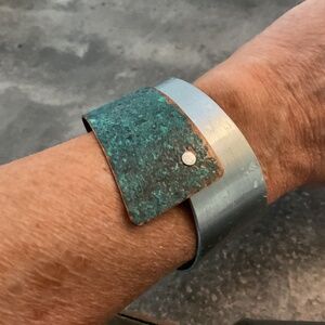Copper Cuff Bracelet - Recycled Jewelry - Handmade copper Jewelry - Pati…